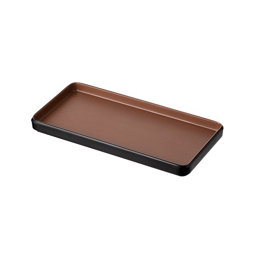 Coucou Melamine Rectangular Plate 24.9x11.2x2cm - Brown & Black - 12PL25BB