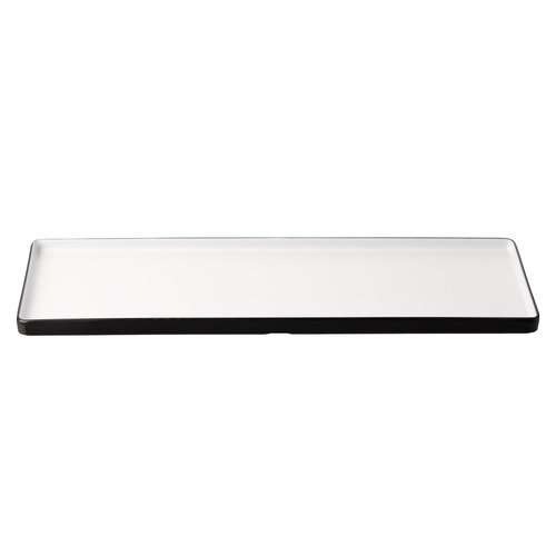 CouCou Dual Colour Rect. Plate 50x18cm - White & Black - 12PL50WB