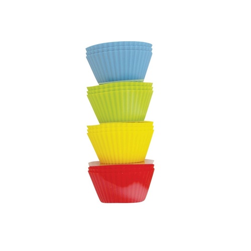 Avanti Silicone Cupcake Cups 6.5cm Diameter Red/Blue/Green/Yellow (Box of 12) - 13298