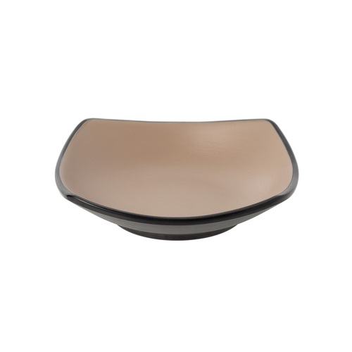 Coucou Melamine Square Sauce Dish 13 x 13cm - Beige & Black - 13BW13EB