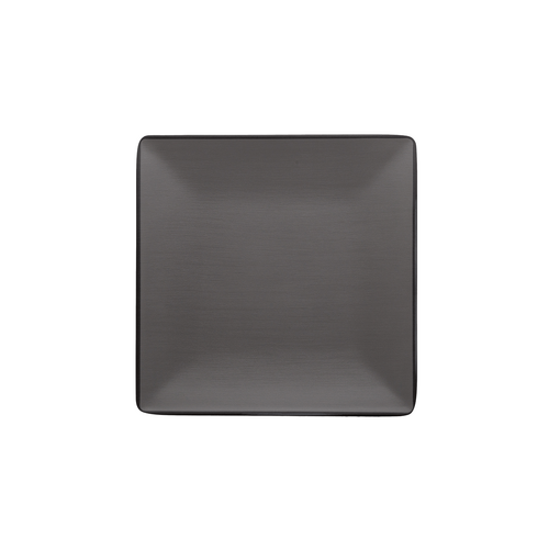 Coucou Melamine Square Plate 22 x 22cm - Grey & Black - 13PL22GB