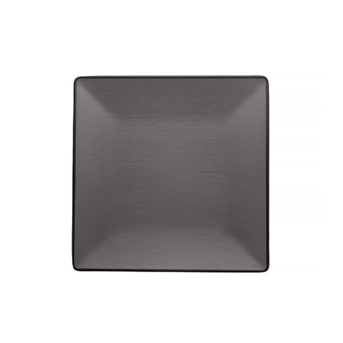 Coucou Melamine Square Plate 24 x 24cm - Grey & Black - 13PL24GB