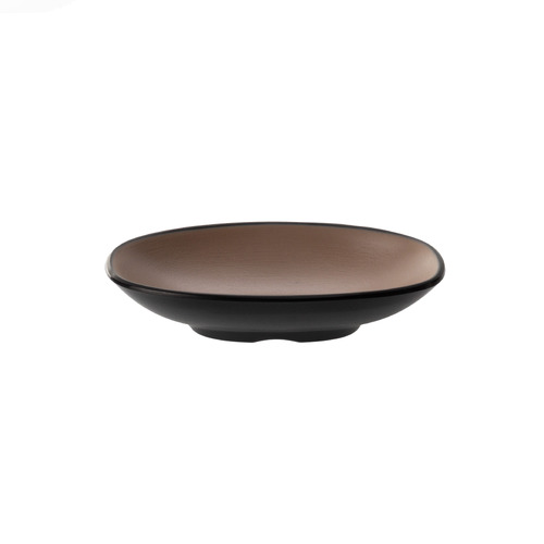 Coucou Melamine Oblong Plate 13x8.5cm - Beige & Black - 14BW13EB