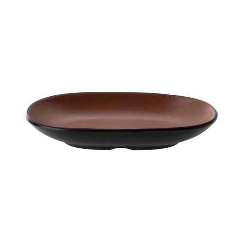 Coucou Melamine Oblong Plate 18 x 10cm - Brown & Black - 14BW18BB