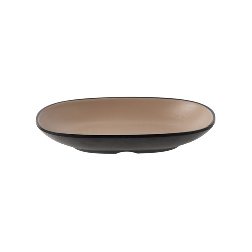 Coucou Melamine Oblong Plate 18 x 10cm - Beige & Black - 14BW18EB