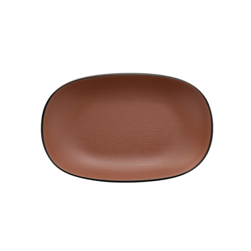 Coucou Melamine Oblong Plate 19.5 x 12.5cm - Brown & Black - 14BW19BB