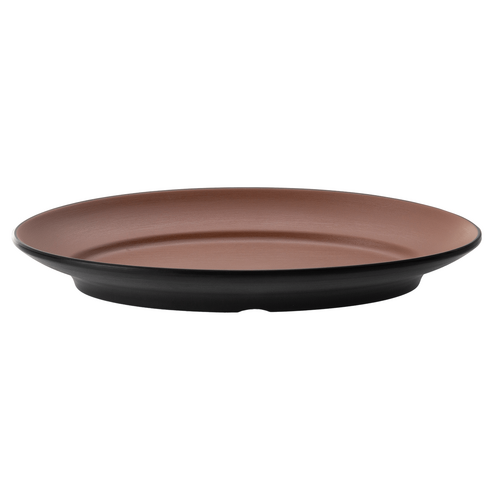 Coucou Melamine Oval Plate 31 x 22cm - Brown & Black  - 14BW31BB