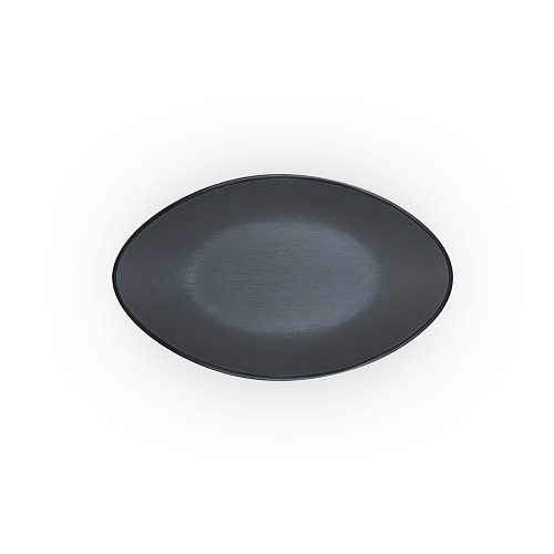 Coucou Melamine Oval Plate 24.3x15.1x2.5cm - Grey & Black - 14PL24GB