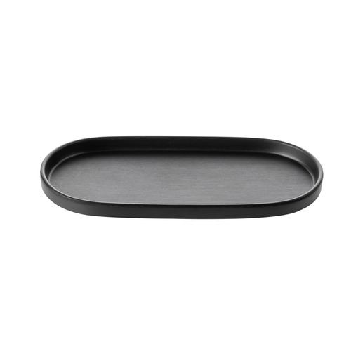 CouCou Dual Colour Oblong Plate 26x13cm - Black & Black - 14PL26BK