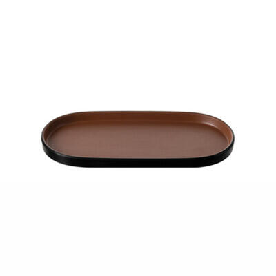 CouCou Dual Colour Oblong Plate 46x15cm - Brown & Black - 14PL46BB
