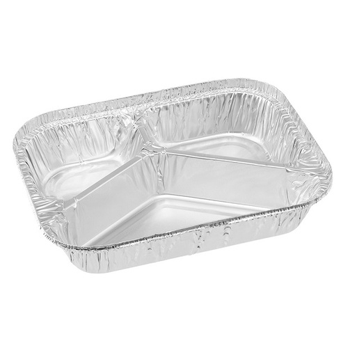 3 Cavity Foil Silver Meal Tray - 600ml (Box of 330) - 18-MRE521