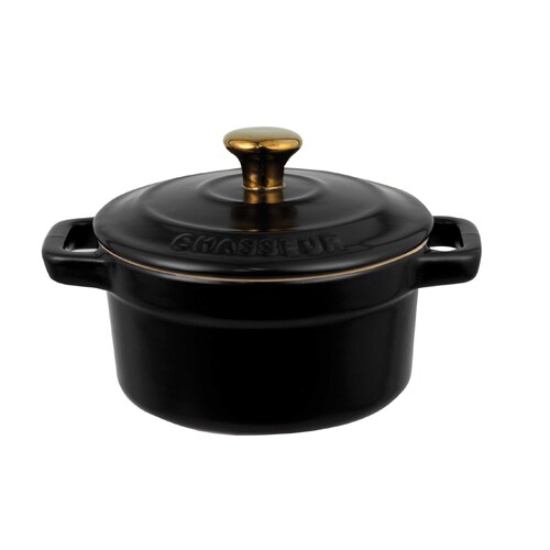Chasseur Mini Cocotte Matte Black W/ Gold Knob - 19809