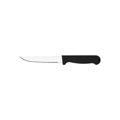 Tablekraft Steak Knife with Pointed Tip & Black Handle - 223mm (Box of 12) - 20640