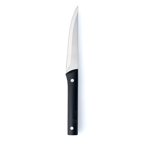 Tablekraft Tempo Steak Knife Black Handle Pointed Tip (Box of 12) - 20650