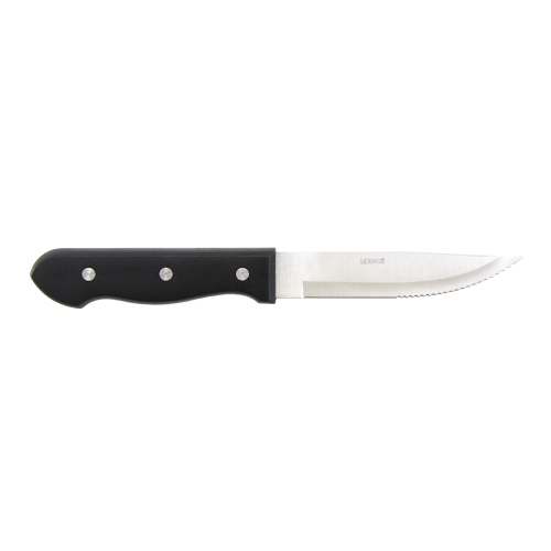 Tablekraft Steak Knife Jumbo Black Handle - Pointed Tip (Box of 12) - 20674