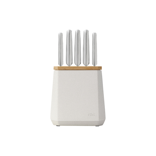 Furi Pro Stone Snow Terrazo Knife Block Set 6pc - 27268