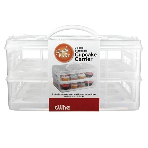 24 Cup Stackable Cupcake Carrier White - 2816