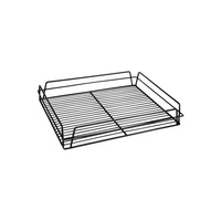 Glass Basket Rectangular Black PVC Coated 435x355x75mm - 30600-BK