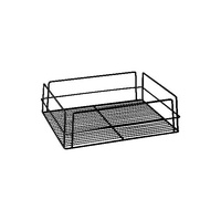 Glass Basket Rectangular Black PVC Coated High Sided 435x355x125mm - 30602-BK