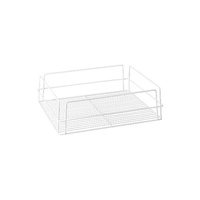Glass Basket Rectangular White PVC Coated High Sided 435x355x125mm - 30602