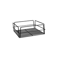 Glass Basket Square Black PVC Coated High Sided 355x355x125mm - 30607-BK