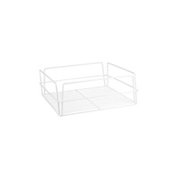 Glass Basket Square White PVC Coated High Sided 355x355x125mm - 30607