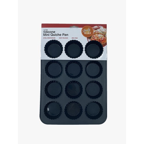 Silicone 12 Cup mini Quiche Pan Charcoal / 32.5 x 24.5 x 2cm - 3125CH