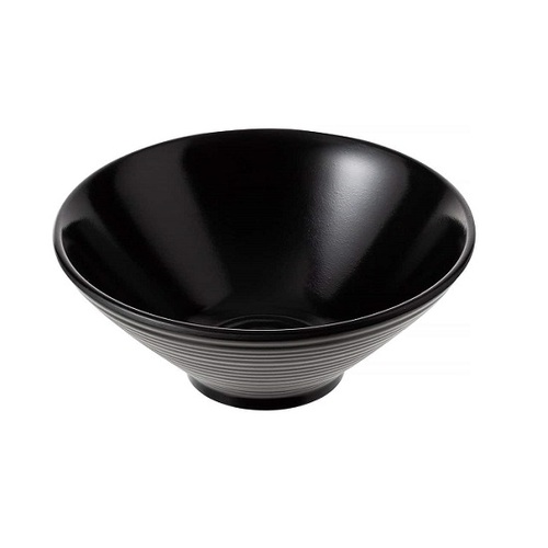 Coucou Melamine Bowl V Shape 23cm - Matte Black - 31BW23BK