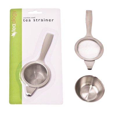 Teaology Stainless Steel Long Handle Tea Strainer/Bowl - 3370