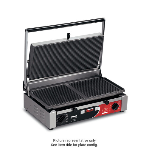Sirman PDC RR-RR Panini Single Head /Double Grill With Timer (Ribbed Top / Ribbed Bottom) - 34A4331002SI