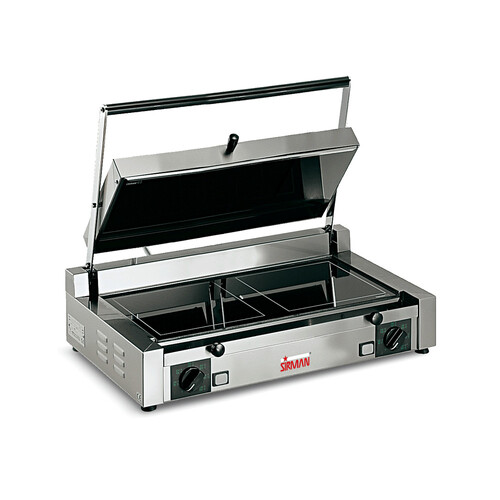 Sirman PD VU LL-LL Ceran® Ceramic Glass Single Lid / Double Panini Grill (Smooth Top / Smooth Bottom) - 34A4444002SI