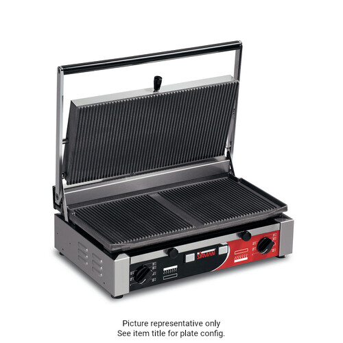 Sirman 34A4661002SI PDC LR-LR Panini Single Head / Double Grill With Timer (Ribbed top / Smooth Bottom) - 34A4661002SI