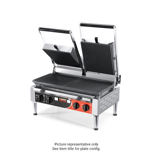 Sirman PD Power RR-RR Heavy Duty Double Panini Grill With Timer (Ribbed Top / Smooth Bottom) - 34A5331103SI
