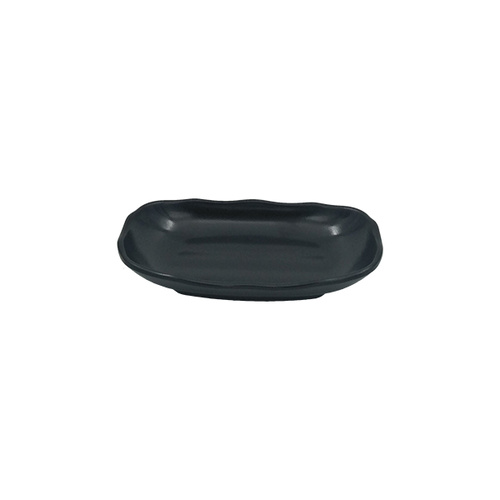 Coucou Melamine Oblong Ripple Dish 20cmx12.5cm - Black - 34PL20BK