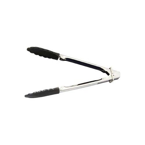 Chef Inox Tong - Utility 180mm Silicone Head - Black - 36050-BK