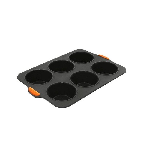 Bakemaster Reinforced Silicone 6 Cup Jumbo Muffin Tray 355x245mm - 40131