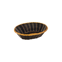 Oval Bread Basket 250x160x55mm Polypropylene, Gold And Black - 41879