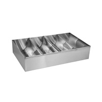 Moda Cutlery Holder - 4 Compartment 430x260x100mm Stainless Steel - 45035