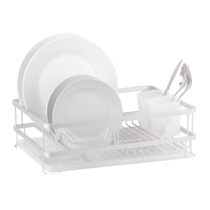 D.Line Aluminium Dish Rack w/ Draining Board - White - 4575
