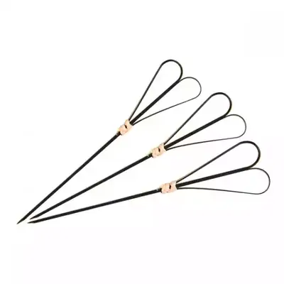 Skewer - Heart 180mm Black Bamboo (Pack of 1000) - 47988-BK