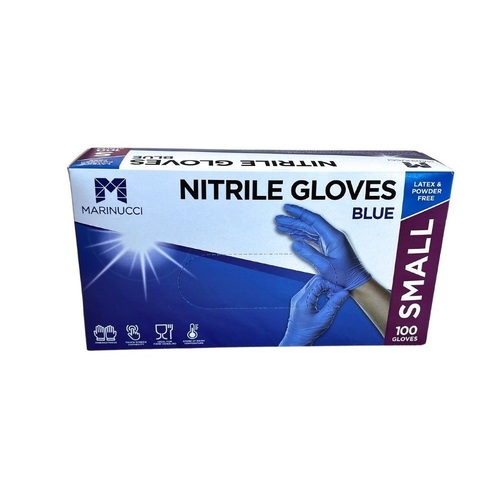 Small Blue Powder Free Nitrile Glove (Box of 100) - 48-MNGSPFBU