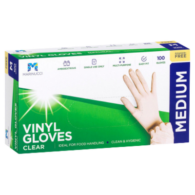 Vinyl Glove Clear P/F Medium (Box of 100) - 48-MVGMPF