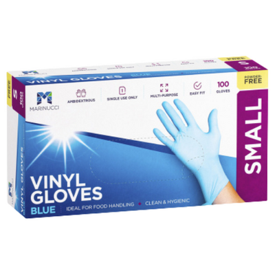 Vinyl Powder Free Glove Blue Small (Box of 100) - 48-MVGSPFB