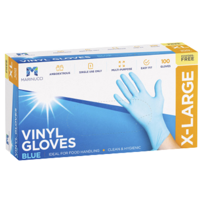 Vinyl Glove P/F X-Large Blue (Box of 100) - 48-MVGXLPFB