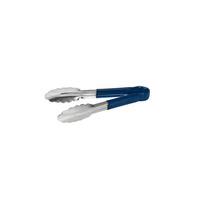 Colour Coded Tong PVC Coated Handle 300mm Blue Stainless Steel, One Piece  - 48012-BL