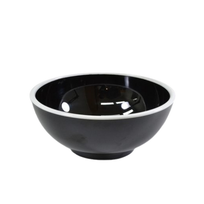 Jab Vintage Black/White Rim Enamel Look Round Melamine Bowl 175x80mm (Box of 6) - 49947