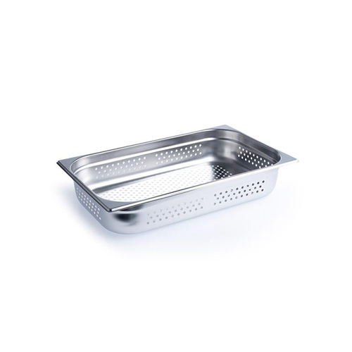 Chef Inox Anti - Jam Steam Pan - 1/1 Size 100mm Perforated - 52004-P
