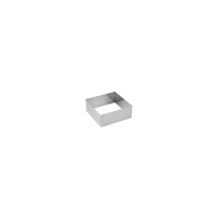 Square Food Stacker / Cake Ring 80x80x40mm 18/10 Stainless Steel  - 52051