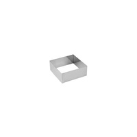 Square Food Stacker / Cake Ring 140x140x40mm 18/10 Stainless Steel  - 52053