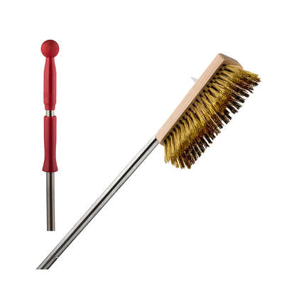 Piazza Oven Brass Brush Rotable 200 x 60 x 70mm with 1630mm Handle - 5237006